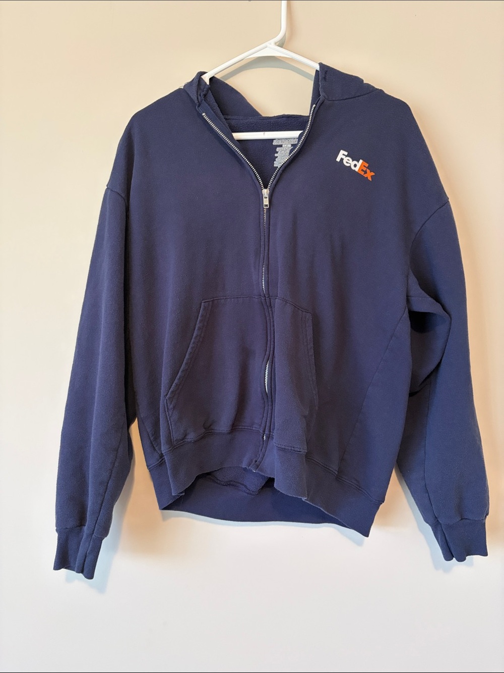 FedEx Gildan Official Employee Full Zip Hoodie women’s Medium Blue